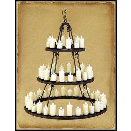 CH2710  HAND CRAFTED 3 TIER WROUGHT IRON CHANDELIER  