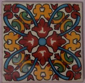 90 MEXICAN TILES 4x4 Talavera Handmade Clay Tile C207  