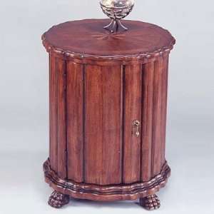   Plantation Cherry Drum Table with Scalloped Skirt Furniture & Decor