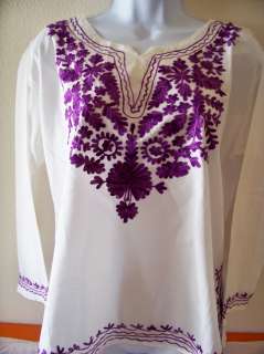 EMBROIDERED COTTON TUNIC TOP KURTI FROM INDIA  