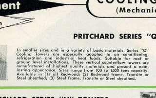 PRITCHARD & CO Cooling Towers Catalog ASBESTOS Transite  
