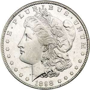    1898 P Uncirculated BU Morgan Silver Dollar 