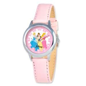    Disney Princess Kids Pink Leather Band Time Teacher Watch Jewelry