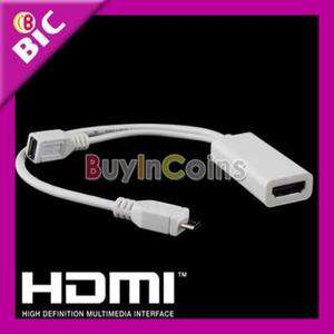   USB 5P MHL to HDMI Female Adapter Cable HTC EVO 3D Flyer G14 S2 i9100