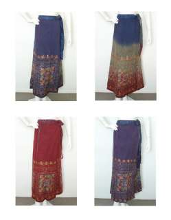   Hippie Gypsy Bohemian Heavily Embroidered Long Maxi Wrap Skirt  