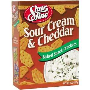 Shurfine Sour Cream & Cheddar Baked Snack Crackers   12 Pack