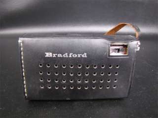 Vintage Bradford 12 Transistor Radio With Leather Case  