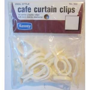   Diameter White Plastic Cafe Curtain Clips Oval Style