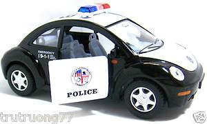 VW Volkswagen New Beetle Police Decal 132 Vehicle Diecast Metal Model 