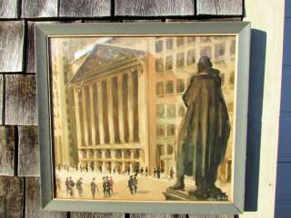   UK British Artist Felix Fabian Painting of Wall Street, New York City