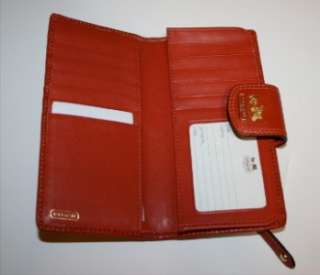BNWT Coach 46612 Madison Leather Skinny Wallet Persimmon Color  