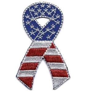  Patriotic/USA Ribbon  Iron On Embroidered Applique 