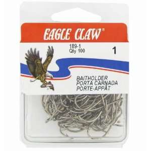 Eagle Claw Tackle Baitholder Forged Ring Eye Nickle Size 1 100 per box 