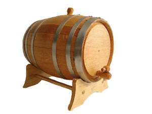 3L Steel Hoop Oak Wood Wine Beer Liquor BARREL  
