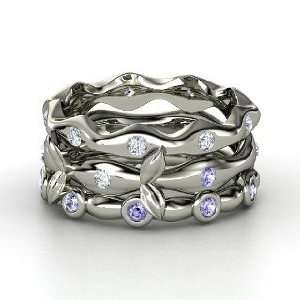   Ring Set, Sterling Silver Ring with Diamond & Tanzanite Jewelry