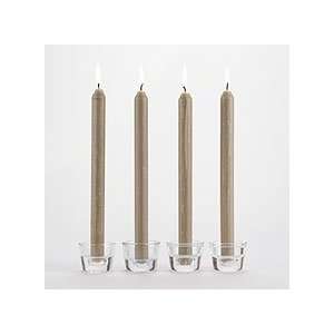  Olive Green Rustic Taper Candles, Set of 4