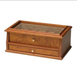 New Large Burl Wood Wooden Watch Collection Holder Box  