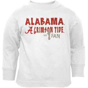  Alabama Crimson Tide Toddler White #1 Fan Long Sleeve T 