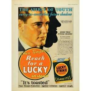  1930 Ad American Tobacco Lucky Strike Cigarettes Shadow 