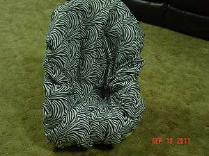 zebra (black/white) toddler car seat cover new handmade  