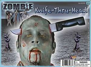 Knife Through Thru Head Zombie Joke Gag Gift Costume  