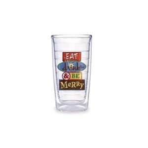 Tervis Tumblers Eat Drink & Be Merry 10oz Set of 4 Decorated Mugs Cups 