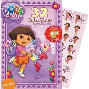  Dora the Explorer Valentines Day Cards 32ct with Sticker 