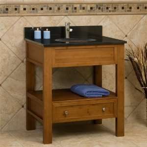  30 Bamboo Vanity   Hammered Copper Sink   1 Faucet Hole 