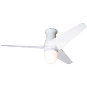  50 Velo Gloss White Hugger Ceiling Fan with Light Kit 
