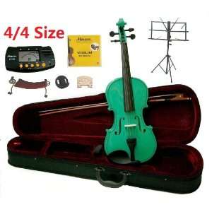  Merano 4/4 Full Size Green Violin with Case and Bow+Extra 