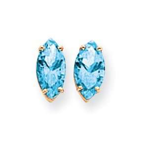   14k 12x6mm Marquise Blue Topaz Earrings West Coast Jewelry Jewelry