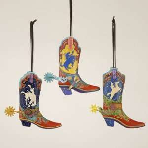   Wild West Cowboy Boot with Spur Christmas Ornaments 4